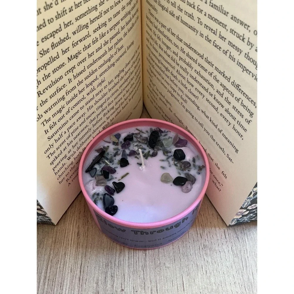 Glow Through It Candle – Honey, Eucalyptus, Jasmine, Black Tourmaline Soy Wax
